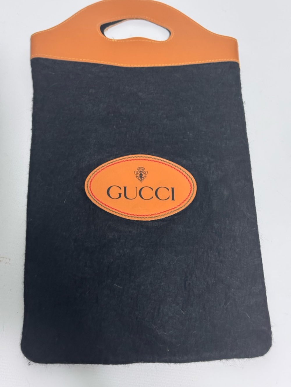Vintage Gucci Black Felt shoppers or shoe carry bag
